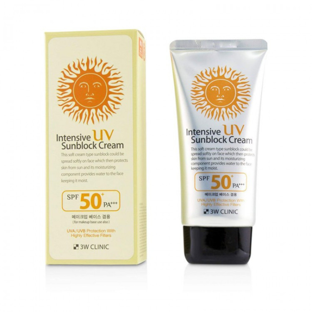 3W CLINIC INTENSIVE UV SUN BLOCK CREAM SPF 50+ PA+++ - Sunscreen 70ml